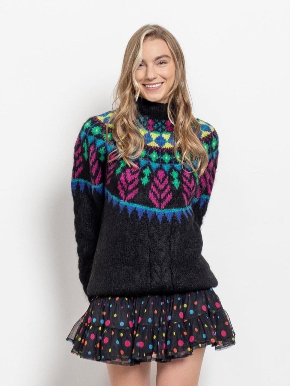 MOHAIR Jumper Sweater Vintage Cable Knit Wool / Small